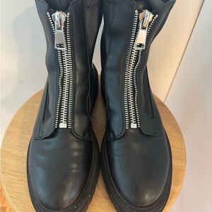 Steve Madden Black Zip-Up Ankle Boots